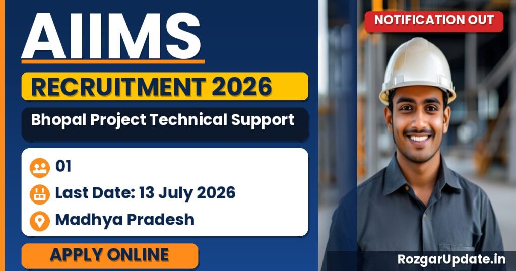 AIIMS Bhopal Project Technical Support Staff III Recruitment 2026 - banner image