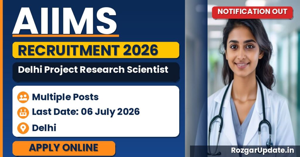 AIIMS Delhi Project Research Scientist II Recruitment 2026 - banner image