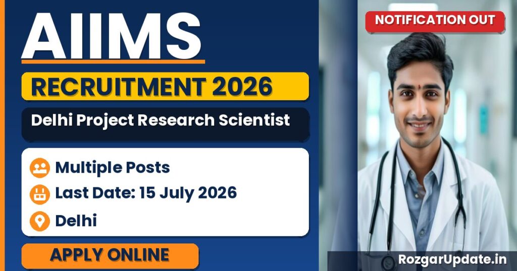 AIIMS Delhi Project Research Scientist Recruitment 2026 - banner image