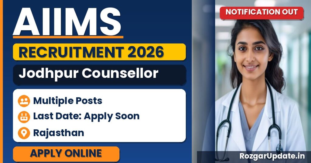 AIIMS Jodhpur Counsellor Recruitment 2026 - banner image