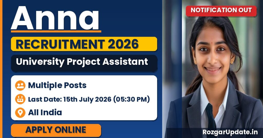 Anna University Project Assistant Recruitment 2026 - banner image