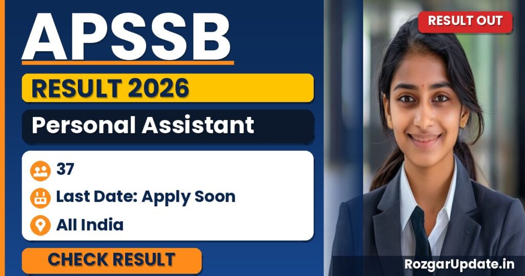 APSSB Personal Assistant Result 2026 (Out) - banner image