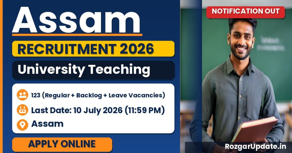 Assam University Teaching Recruitment 2026 - banner image