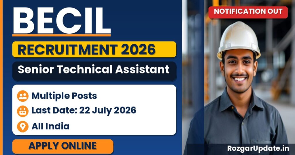 BECIL Senior Technical Assistant Recruitment 2026 - banner image