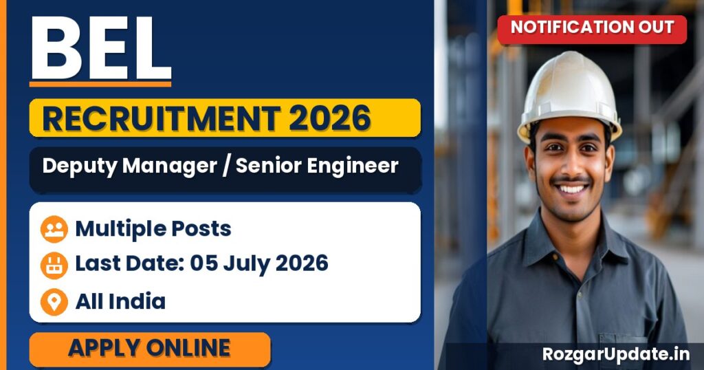 BEL Deputy Manager / Senior Engineer Recruitment 2026 - banner image