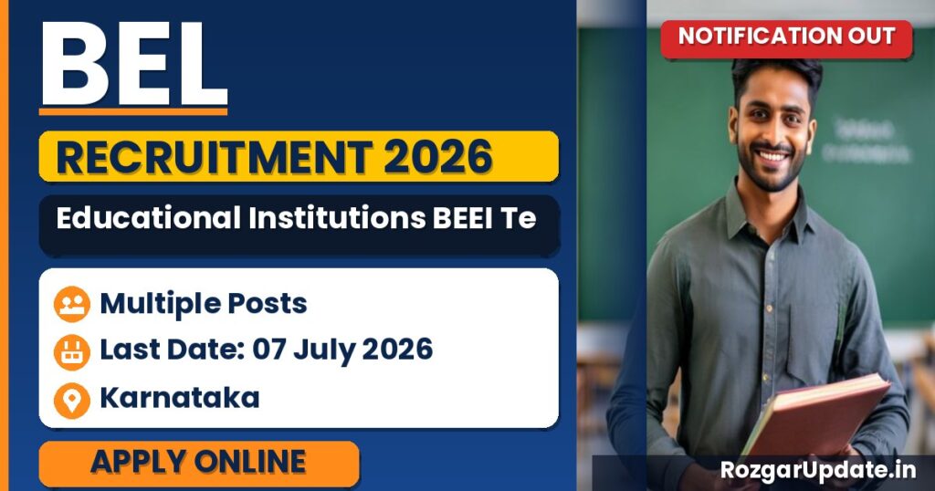BEL Educational Institutions BEEI Teacher Recruitment 2026 - banner image