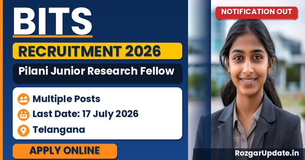 BITS Pilani Junior Research Fellow Recruitment 2026 - banner image