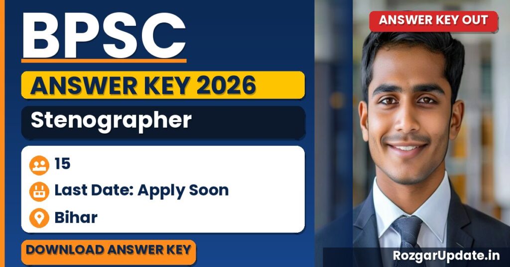 BPSC Stenographer Answer Key 2026 Out (Advt. 01/2026) - banner image