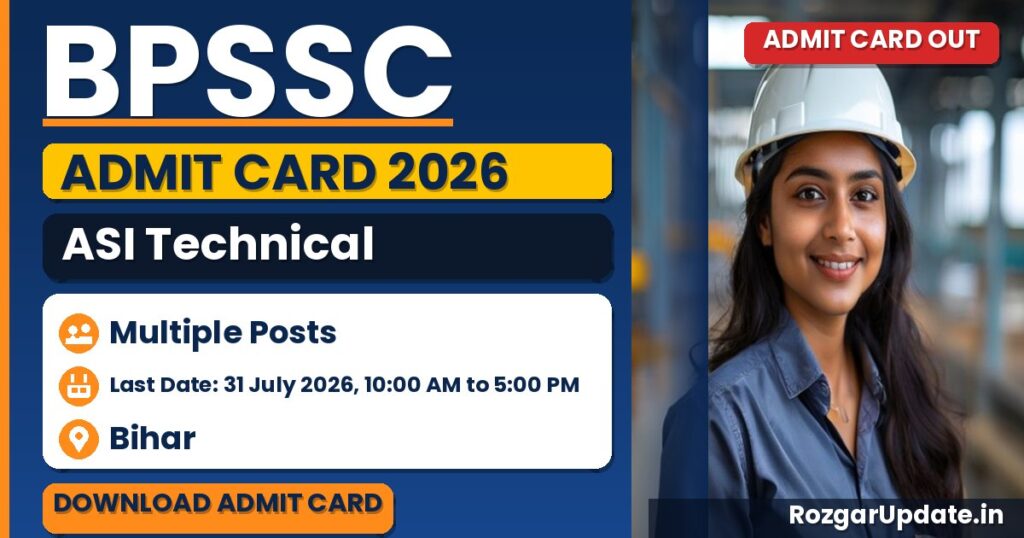 BPSSC ASI Technical Admit Card 2026 - banner image