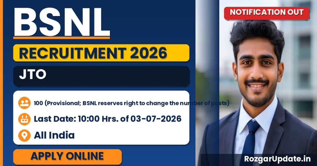 BSNL JTO Recruitment 2026 Notification Out - banner image