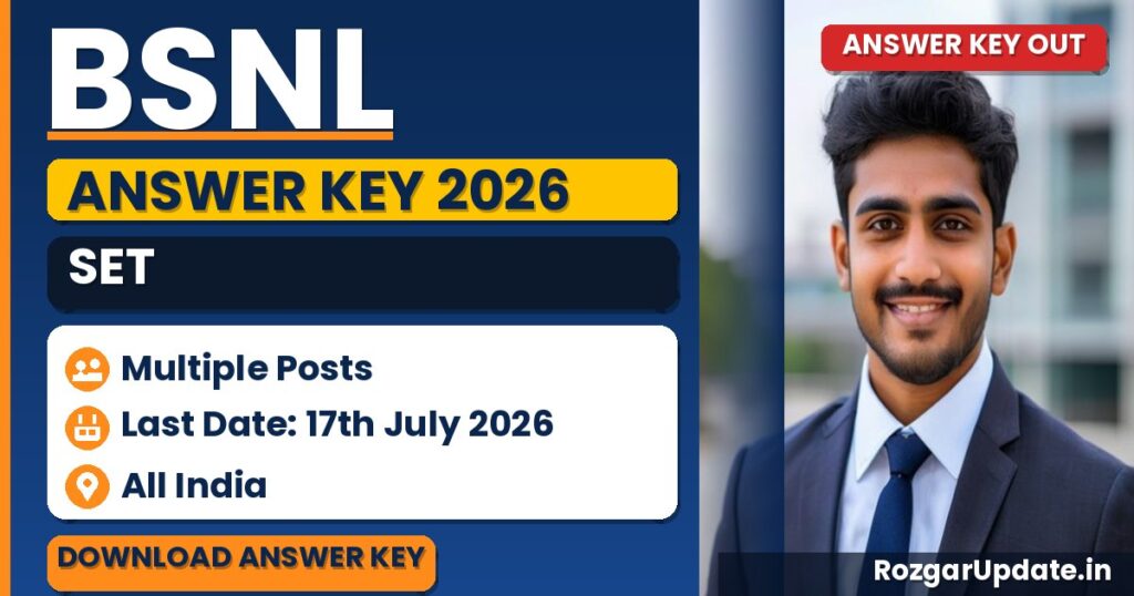 BSNL SET Answer Key 2026 Out - banner image