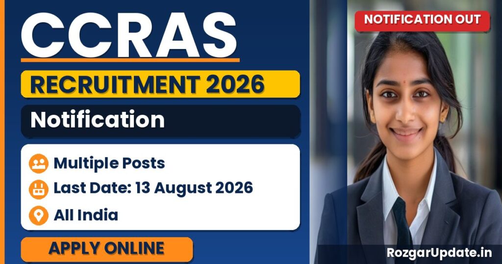 CCRAS Recruitment 2026 - banner image