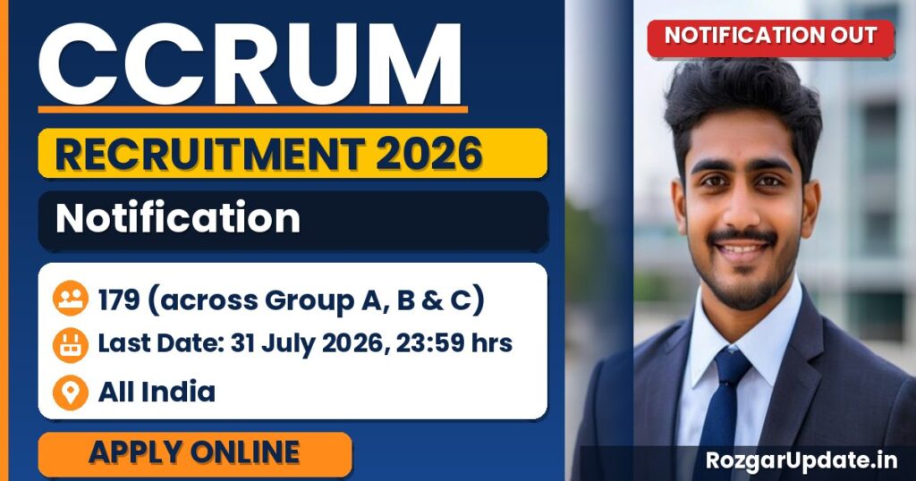 CCRUM Recruitment 2026 Notification Out - banner image