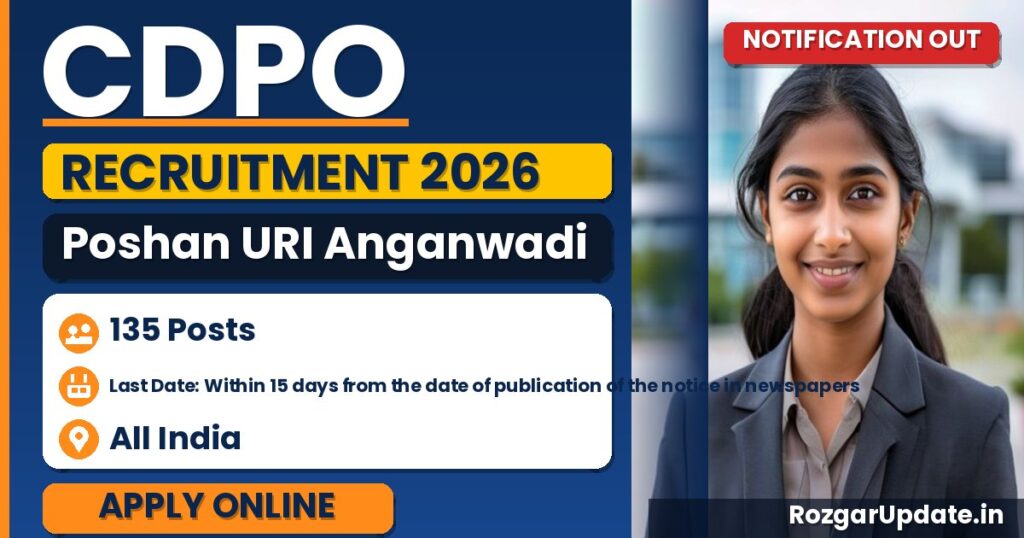 CDPO Poshan URI Anganwadi Recruitment 2026 - banner image