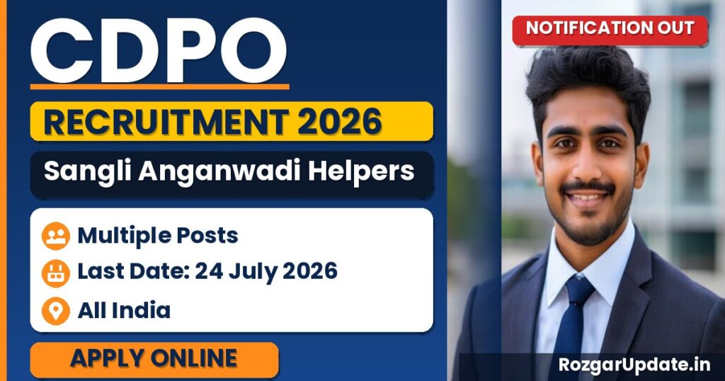 CDPO Sangli Anganwadi Helpers Recruitment 2026 - banner image