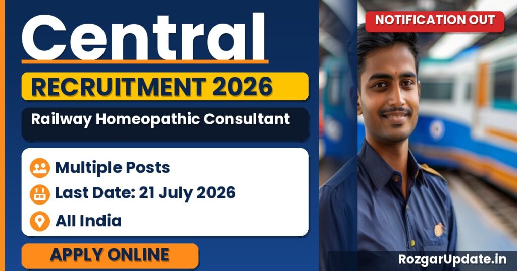 Central Railway Homeopathic Consultant Recruitment 2026 - banner image