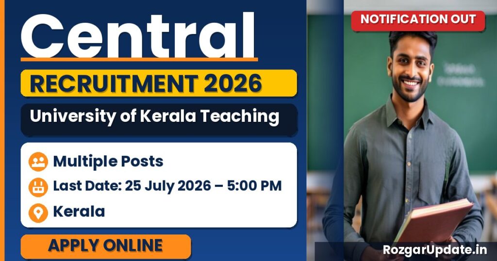 Central University of Kerala Teaching Recruitment 2026 - banner image