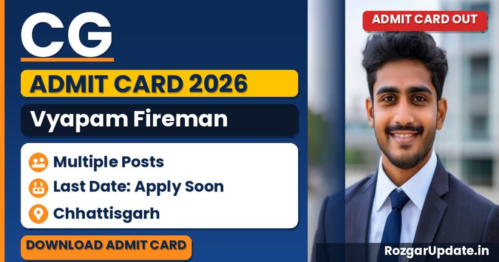CG Vyapam Fireman Admit Card 2026 (NSF26) - banner image