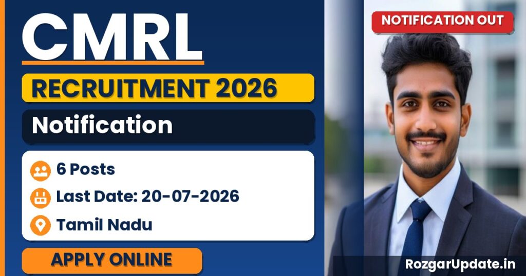 CMRL Recruitment 2026: Apply Online for CGM, GM, DGM & Manager Posts on Contract/ Deputation Basis - banner image