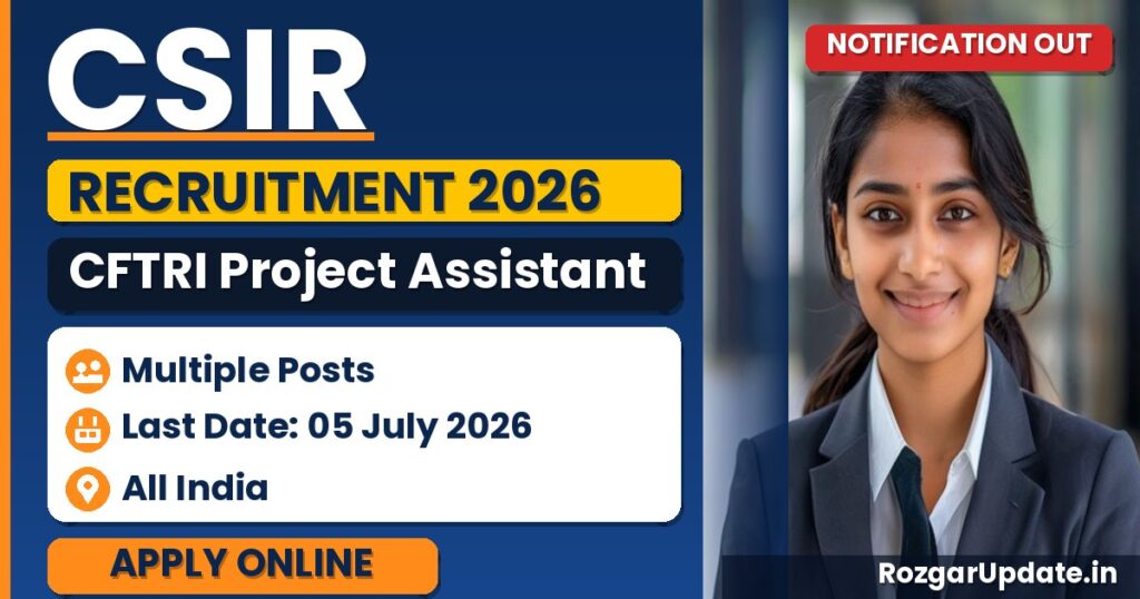CSIR CFTRI Project Assistant Recruitment 2026 - banner image
