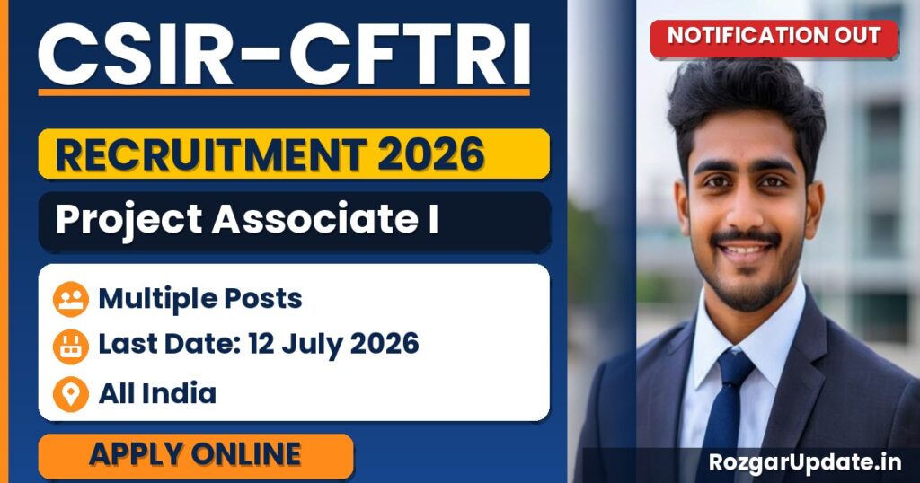 CSIR-CFTRI Project Associate I Recruitment 2026 - banner image