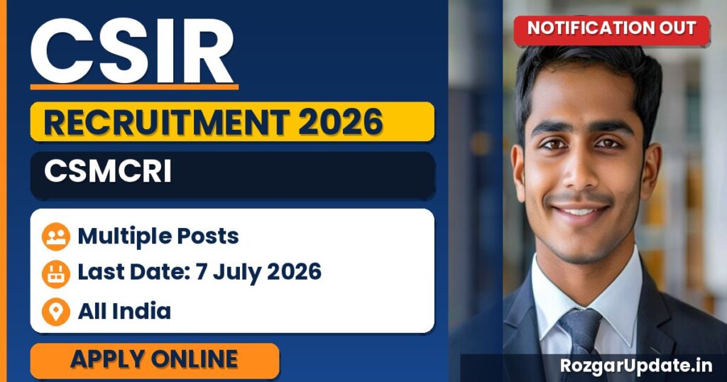 CSIR CSMCRI Recruitment 2026 - banner image