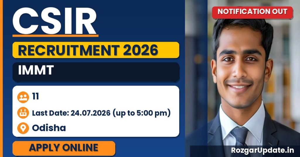CSIR IMMT Recruitment 2026 - banner image