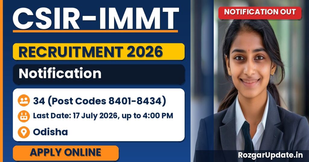 CSIR-IMMT Recruitment 2026 - banner image