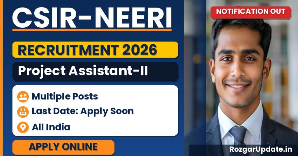 CSIR-NEERI Project Assistant-II Recruitment 2026 - banner image