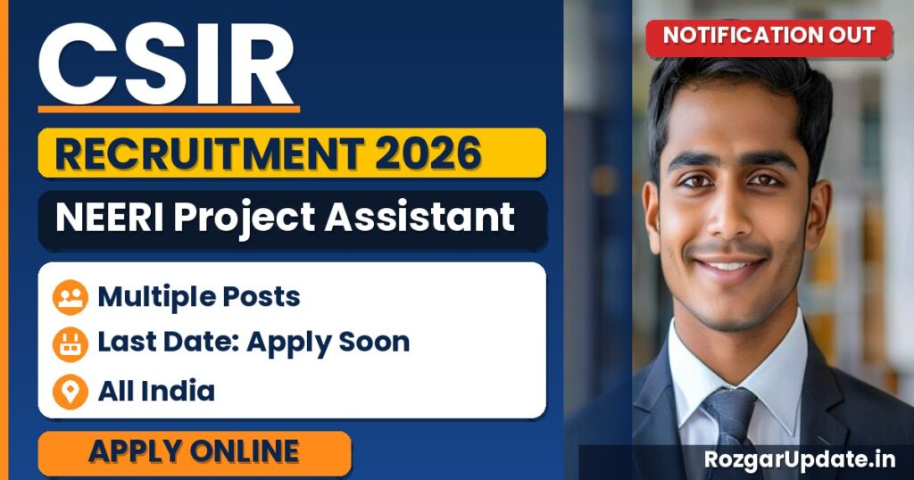 CSIR NEERI Project Assistant Recruitment 2026 - banner image