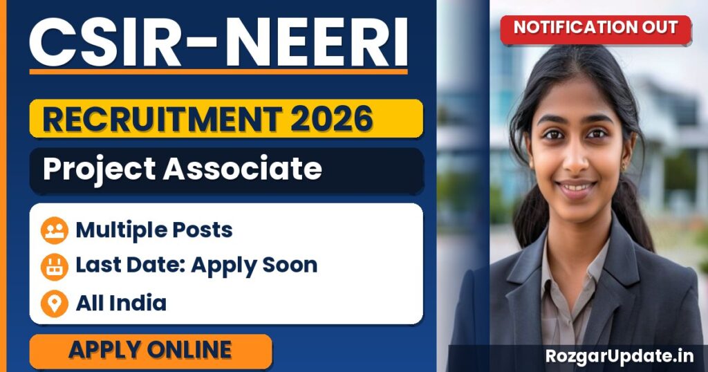 CSIR-NEERI Project Associate Recruitment 2026 - banner image