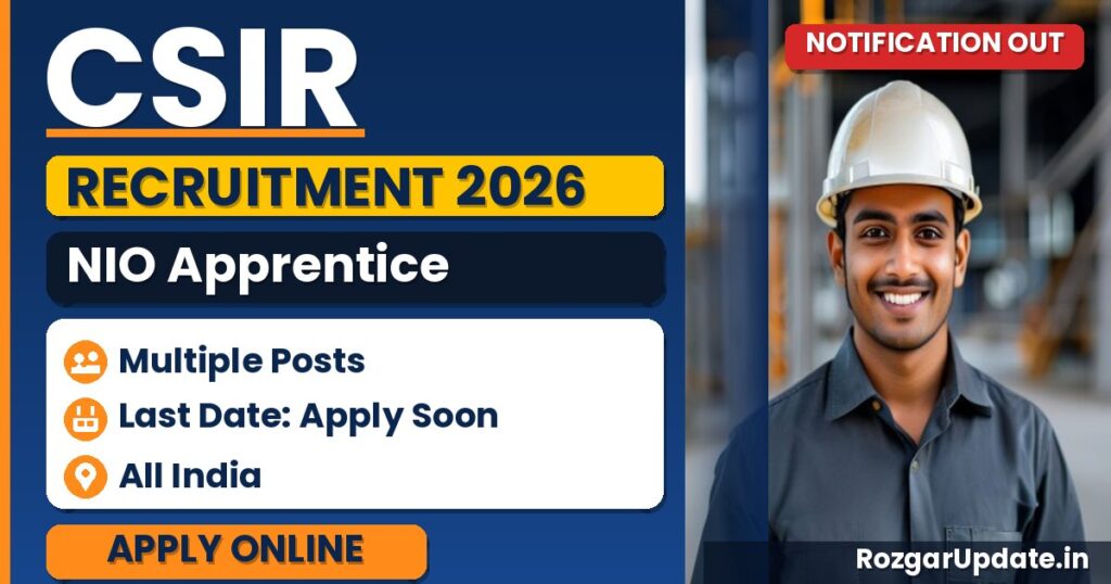 CSIR NIO Apprentice Recruitment 2026 - banner image