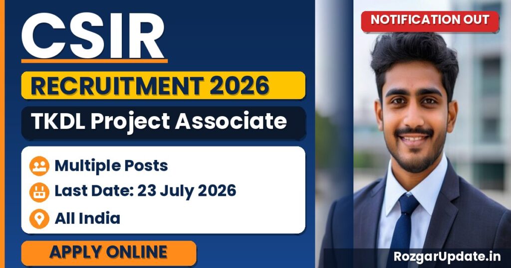 CSIR TKDL Project Associate Recruitment 2026 - banner image