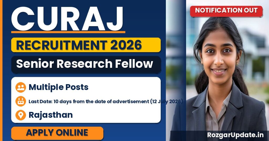 CURAJ Senior Research Fellow Recruitment 2026 - banner image