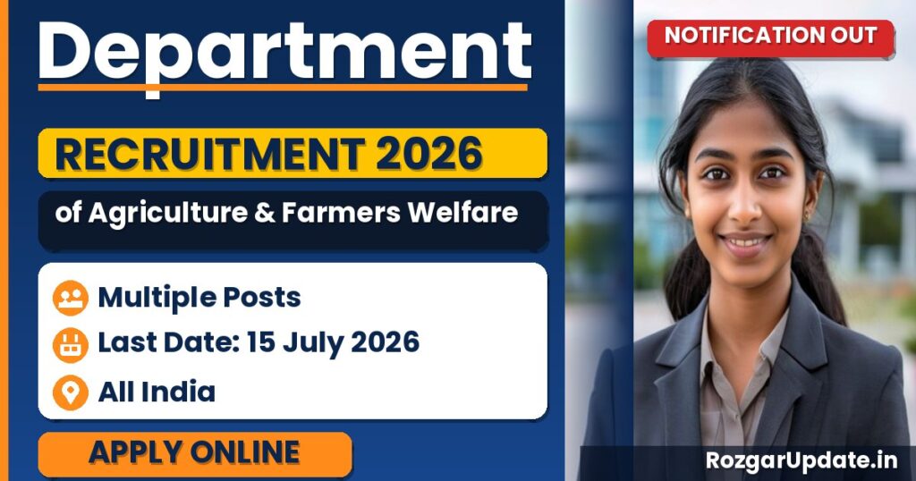 Department of Agriculture & Farmers Welfare Young Professional Recruitment 2026 - banner image
