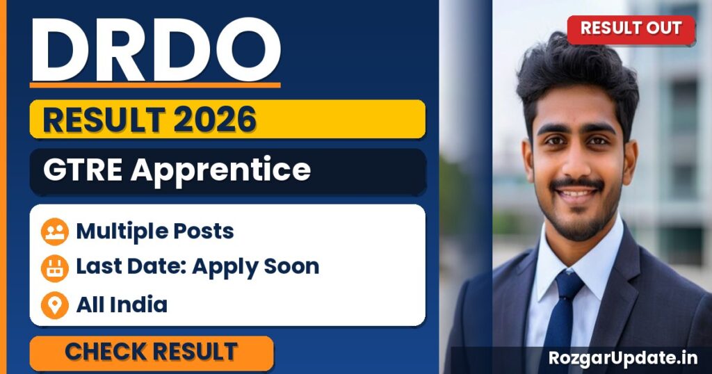 DRDO GTRE Apprentice Result 2026 - banner image