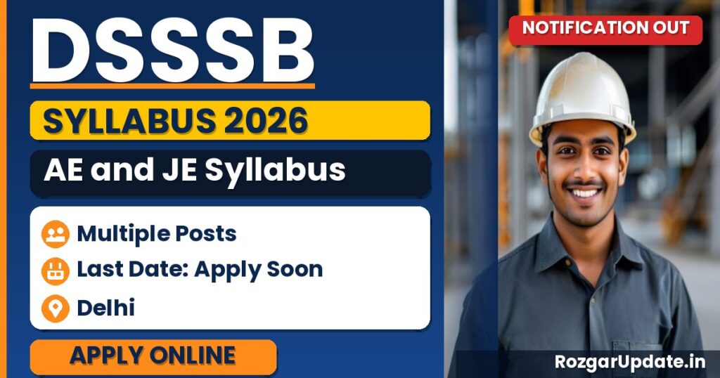 DSSSB AE and JE Syllabus 2026 (Advt 01/2026) - banner image
