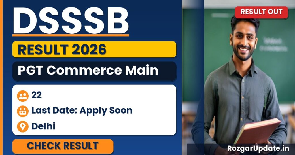 DSSSB PGT Commerce Main Result 2026 Declared - banner image