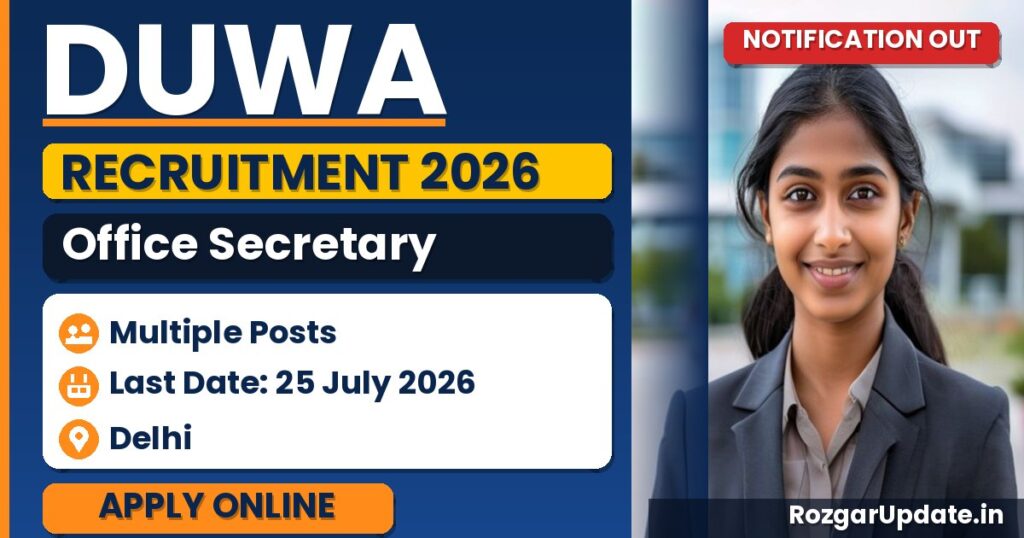 DUWA Office Secretary Recruitment 2026 - banner image