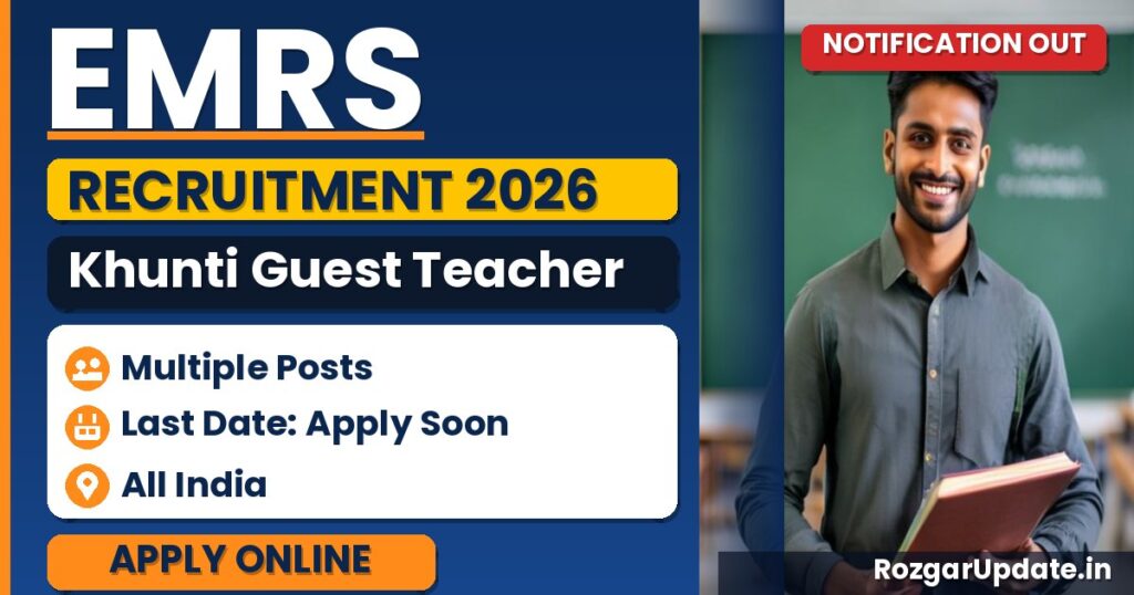 EMRS Khunti Guest Teacher Recruitment 2026 - banner image