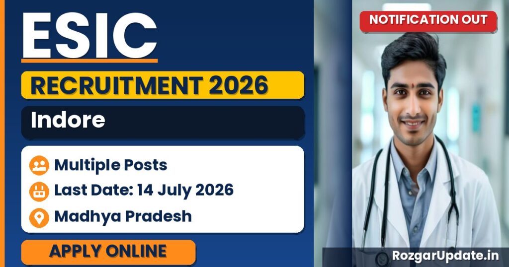ESIC Indore Recruitment 2026 - banner image