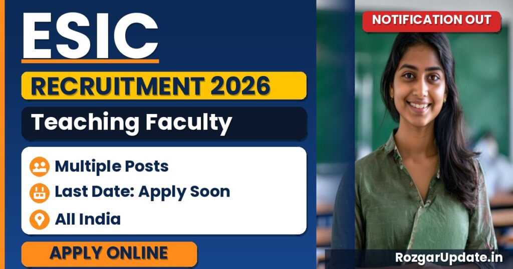 ESIC Teaching Faculty Recruitment 2026 - banner image
