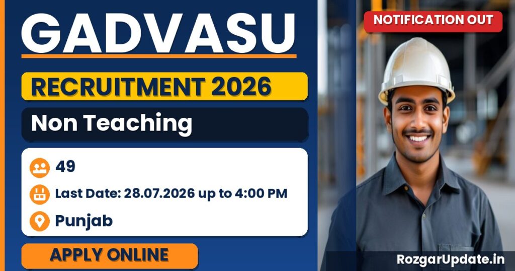 GADVASU Non Teaching Recruitment 2026 - banner image