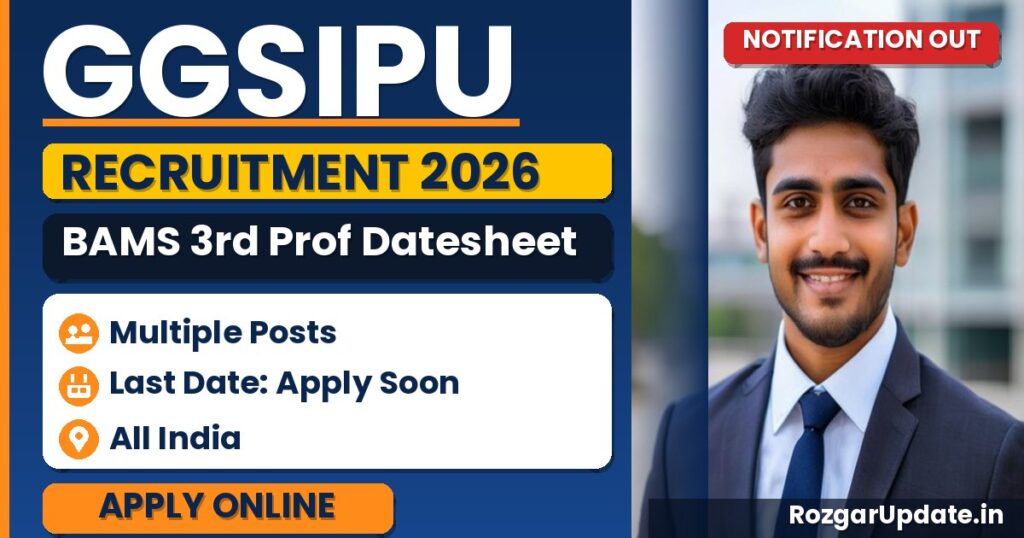 GGSIPU BAMS 3rd Prof Datesheet 2026 Out - banner image