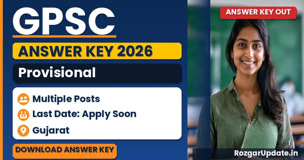 GPSC Provisional Answer Key 2026 Out: Lecturer Architecture, Assistant Professor Philosophy, Assistant Commissioner of Labour & ACF/RFO Keys Released - banner image
