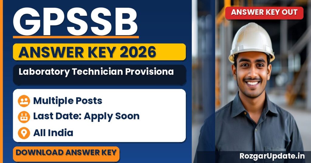 GPSSB Laboratory Technician Provisional Answer Key 2026 (Advt No. 04/2026-27) - banner image