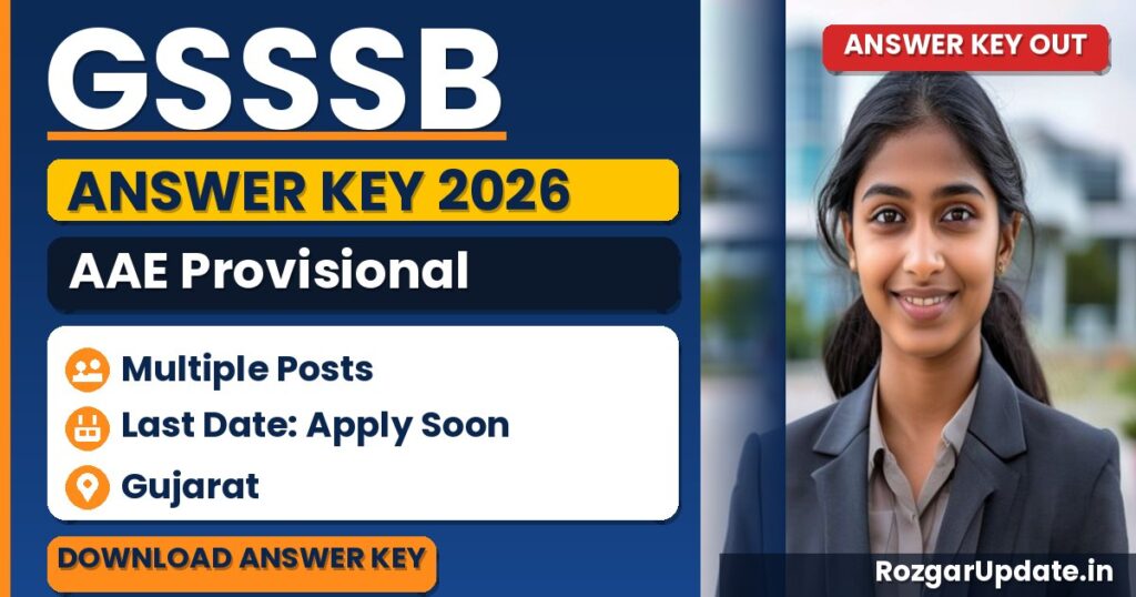 GSSSB AAE Provisional Answer Key 2026 (Advt. 402/202526) - banner image