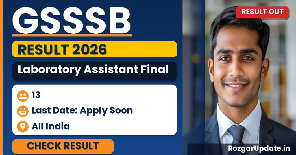GSSSB Laboratory Assistant Final Result 2026 - banner image