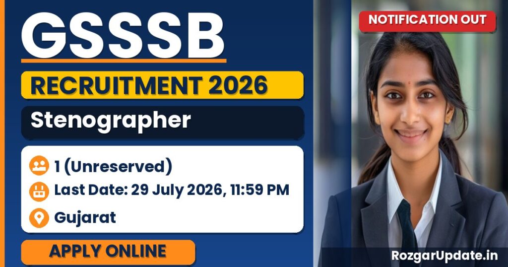 GSSSB Stenographer Recruitment 2026 - banner image