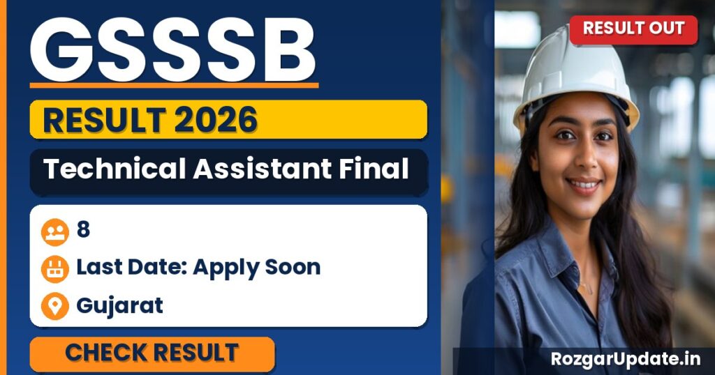 GSSSB Technical Assistant Final Result 2026 Out - banner image